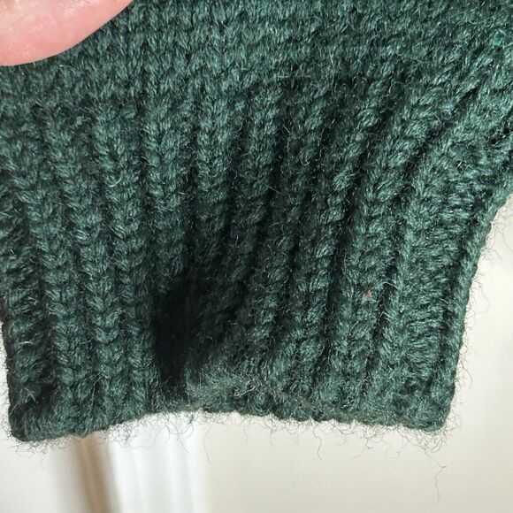 Abercrombie & Fitch Fair Isle Sweater Men's XL Green V-Neck Wool Y2K - Picture 5 of 7
